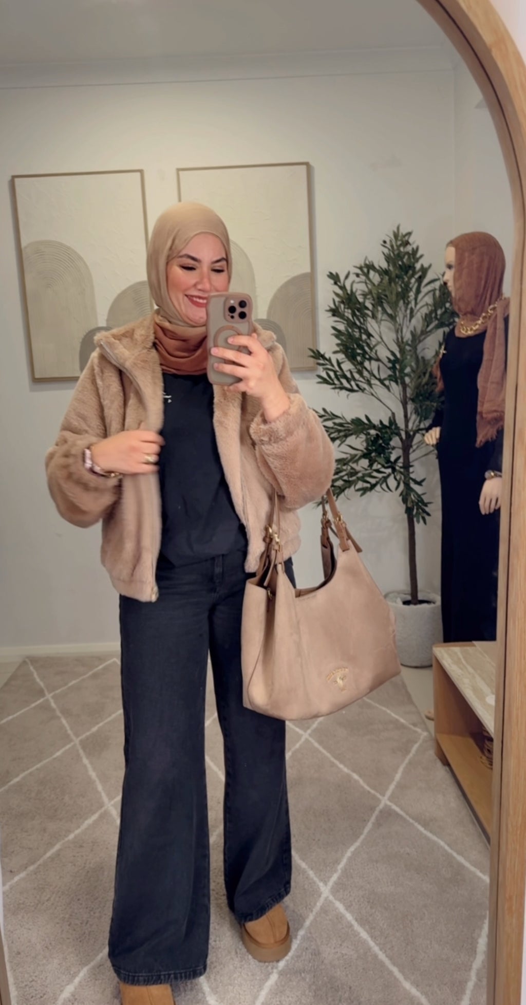 Teddy Fur Jacket – Warm Beige