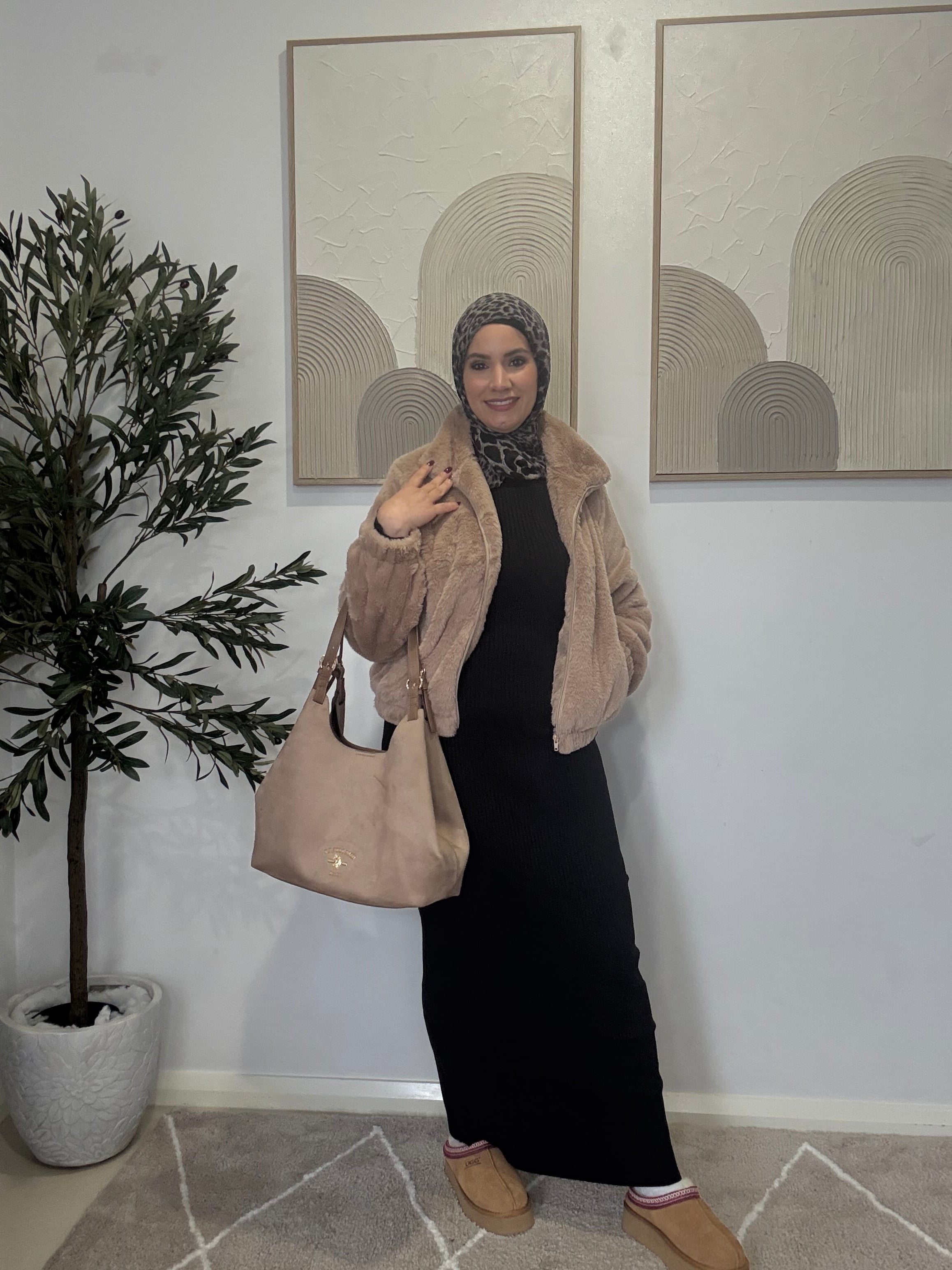 Teddy Fur Jacket – Warm Beige