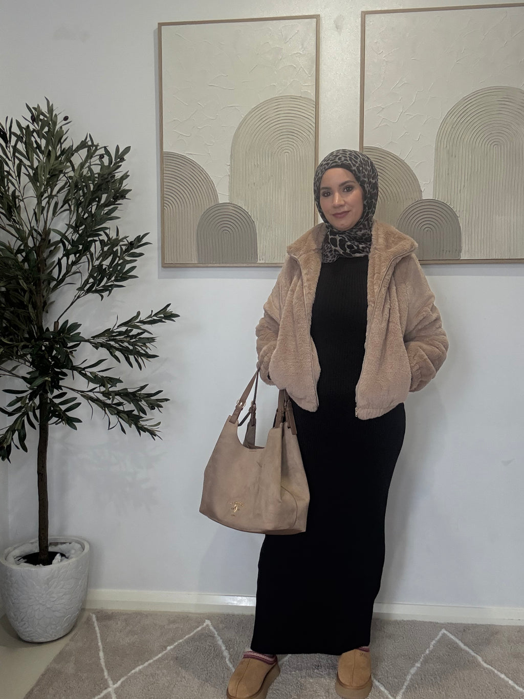 Teddy Fur Jacket – Warm Beige