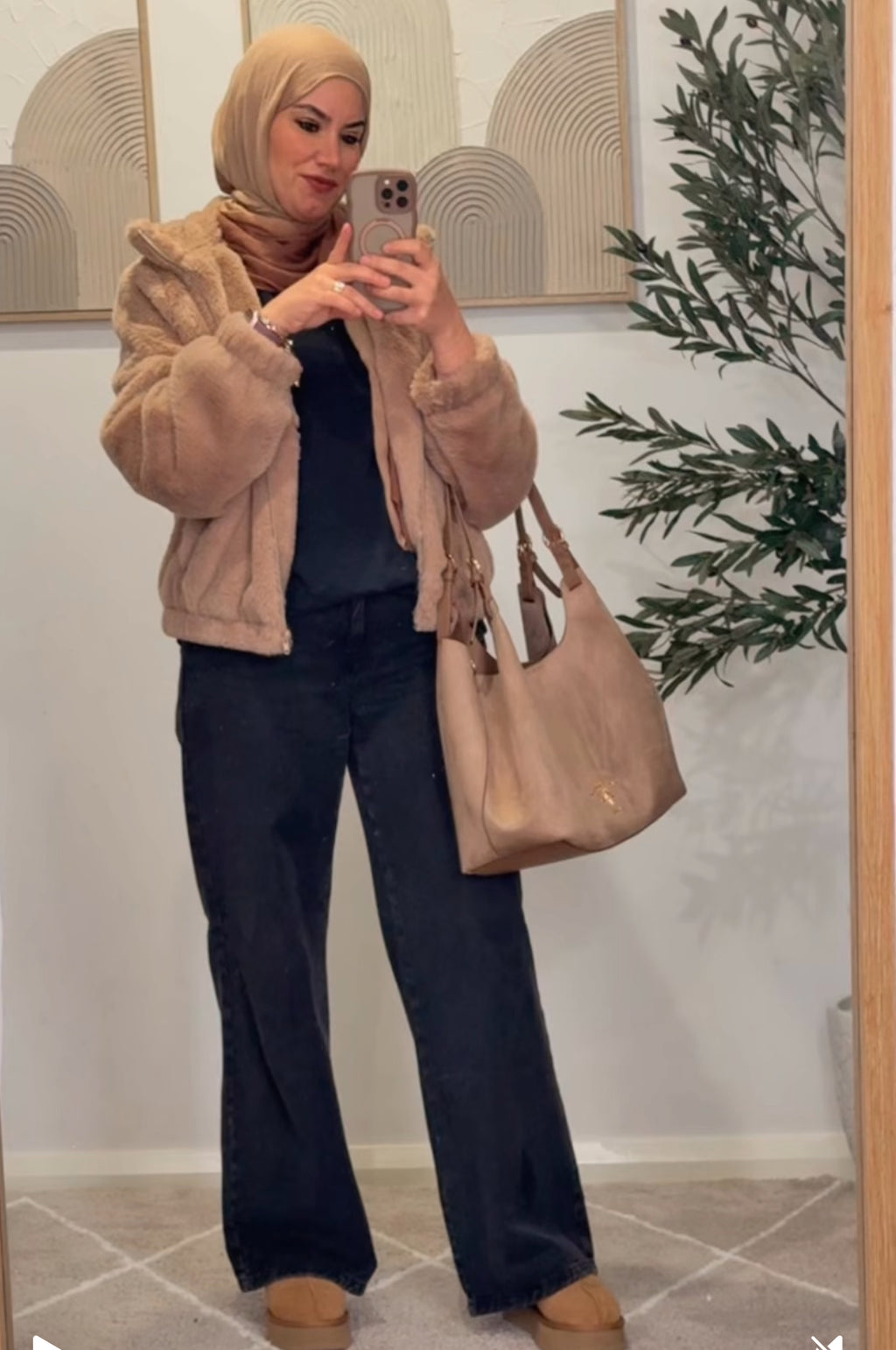 Teddy Fur Jacket – Warm Beige