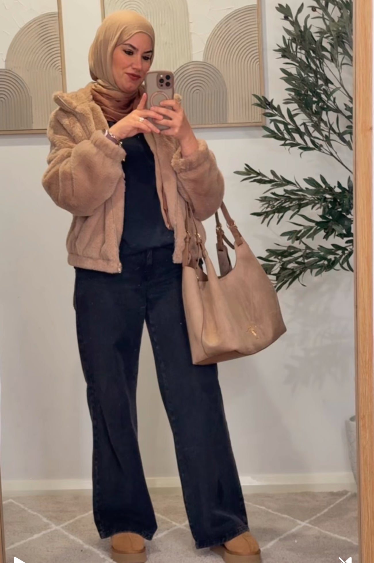 Teddy Fur Jacket – Warm Beige